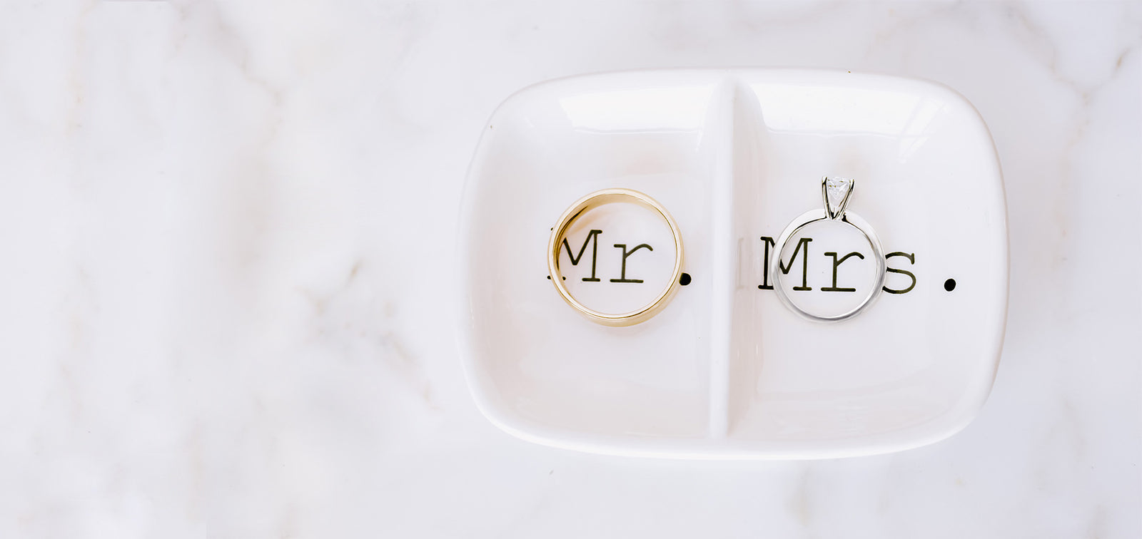 wedding ring and wedding band