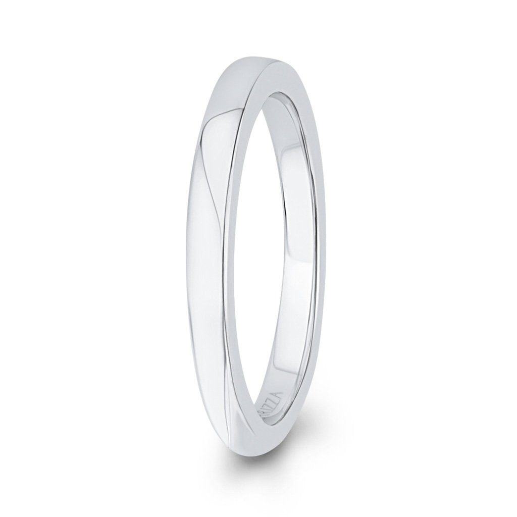 Plain White Gold Wedding Band