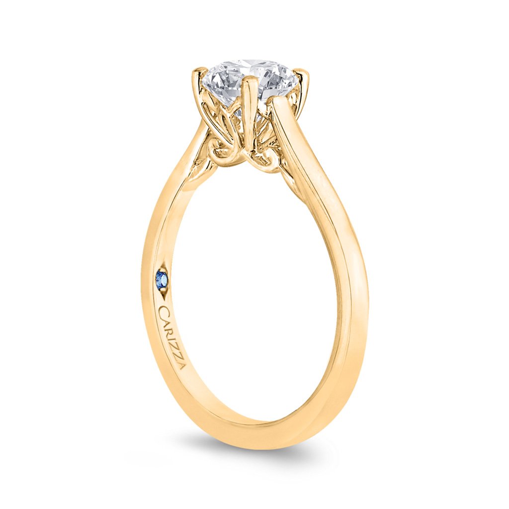Round Diamond Solitaire Yellow Gold Ring