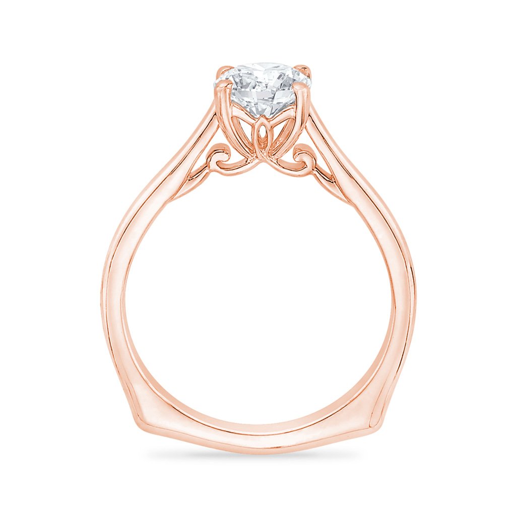Rose Gold Euro Shank Engagement Ring