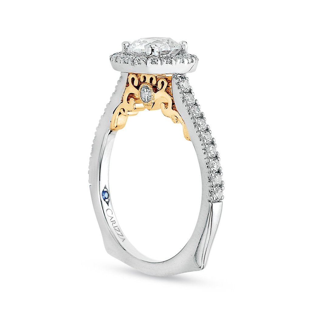 Halo Two-Toned Engagement Ring