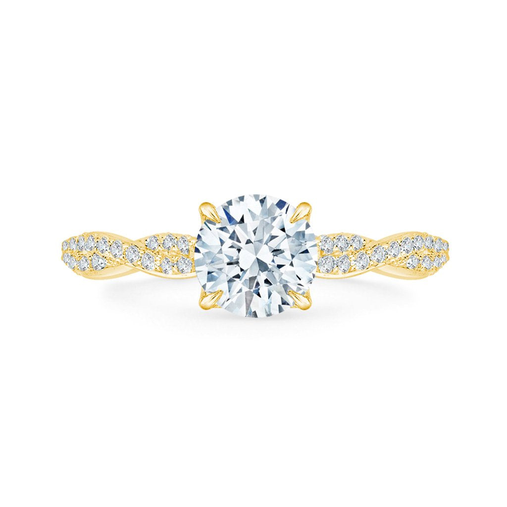 Solitaire White Gold Woven Engagement Ring