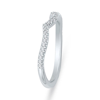 Diamond curved wedding ring