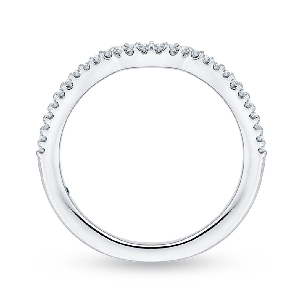 diamond curved wedding band