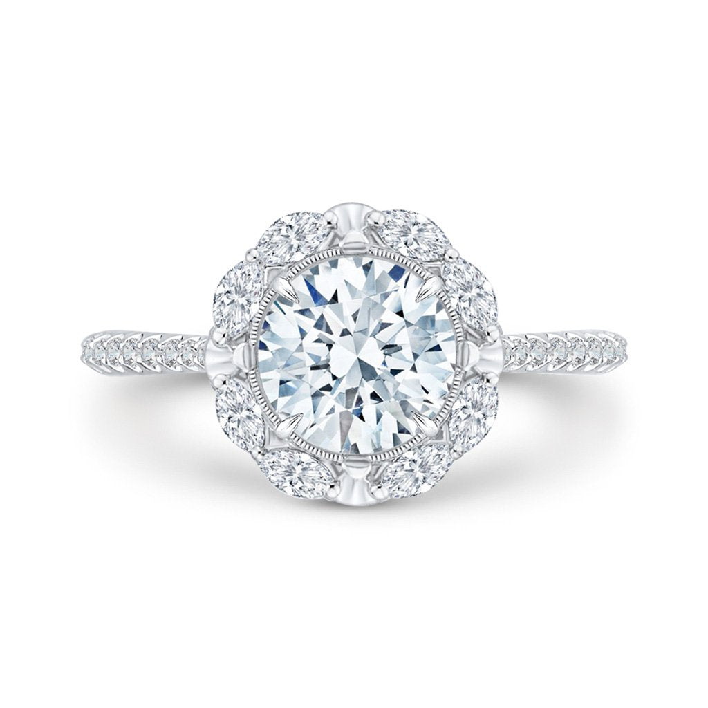 Marquise Halo Engagement Ring