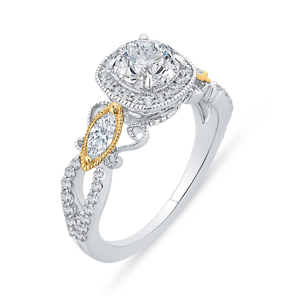 Two-toned Diamond Engagement Rings