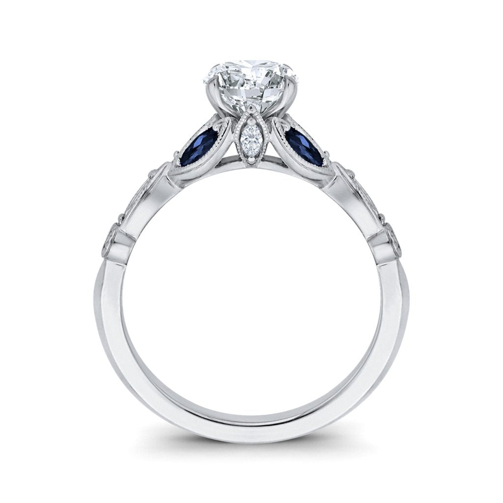 Unique Diamond & Blue Sapphire Ring