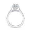 Diamond Emerald Halo Engagement Ring