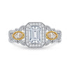 Diamond Halo Emerald Engagement Ring