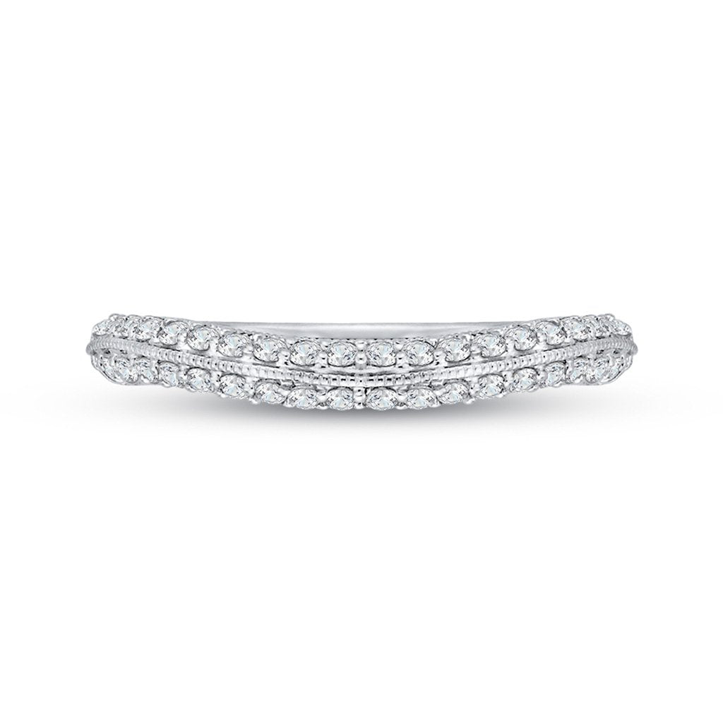 Curved Diamond Wedding Band