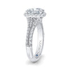 Diamond Oval Spilt Shank Engagement Ring