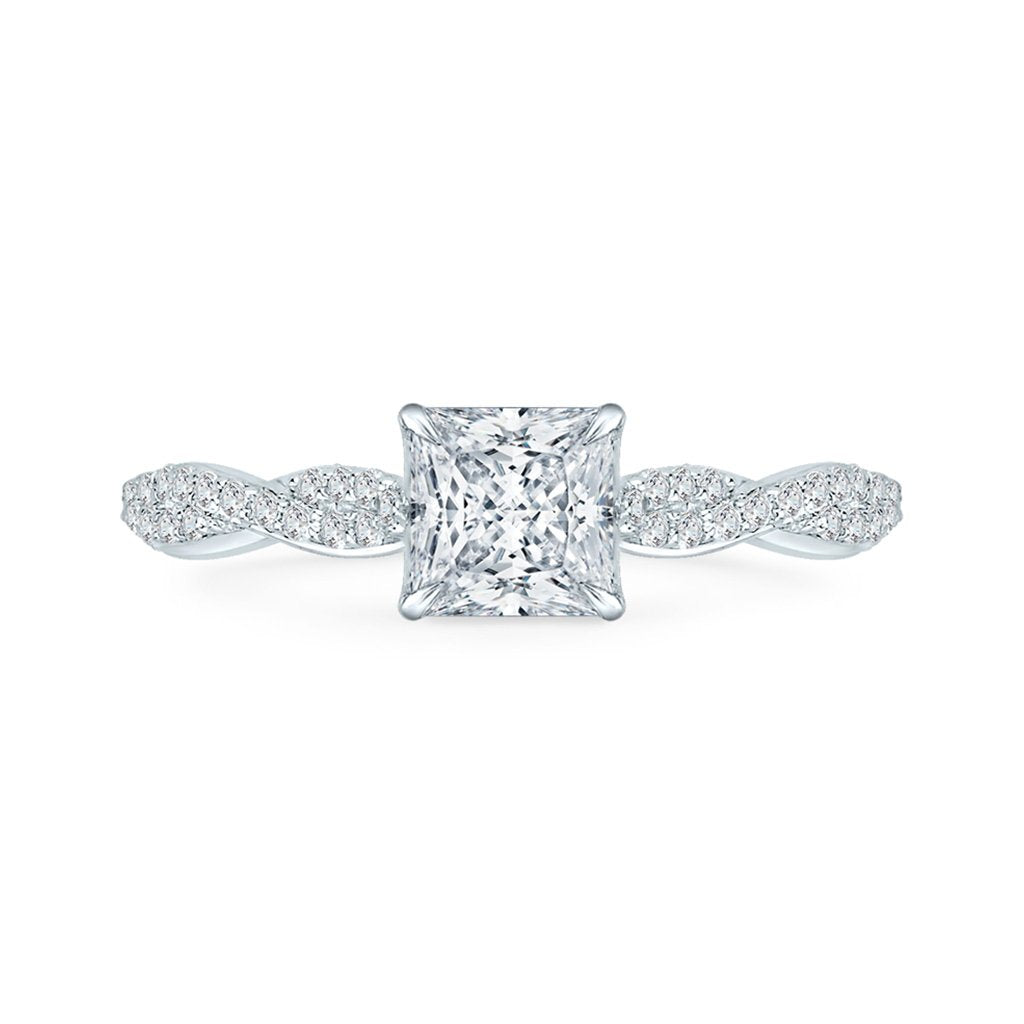 Princess Diamond Unique Engagement Ring