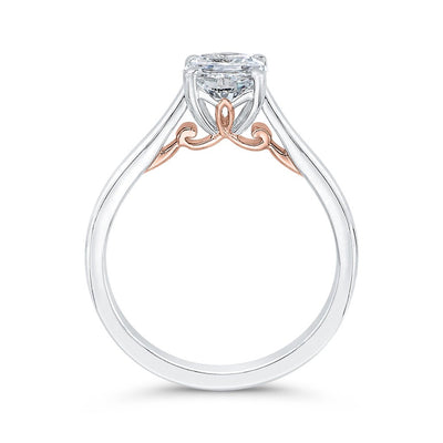 Cushion Two-toned Engagement Ring