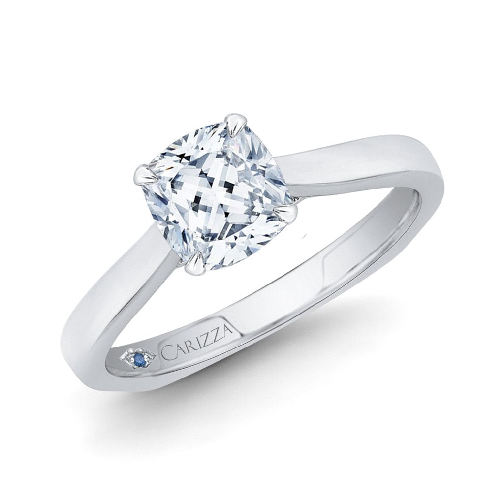 Solitaire Cushion Diamond Engagement Ring