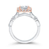 Halo Cushion Two-toned Engagement Ring