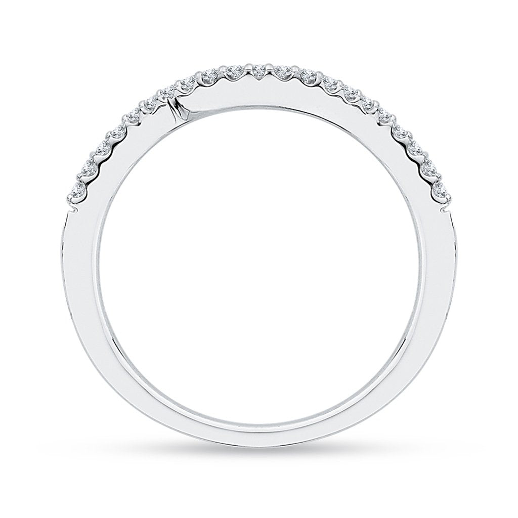 wave diamond wedding band