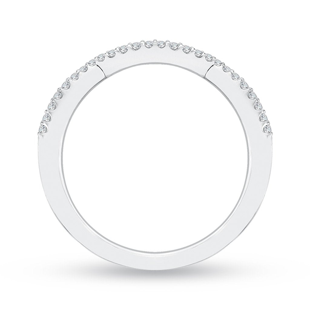 Contoured Diamond Wedding Band