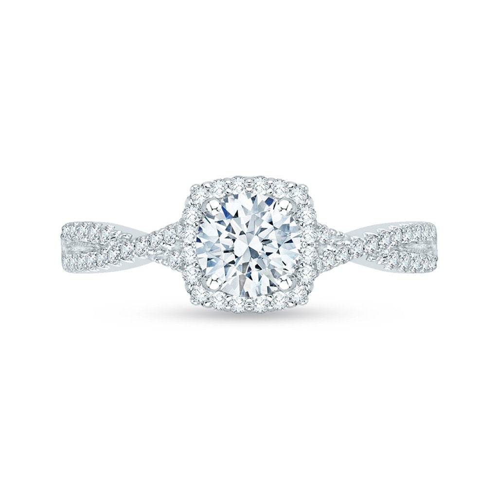 Crossover Diamond Engagement Ring