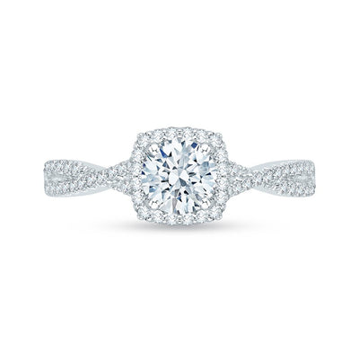 Crossover Diamond Engagement Ring