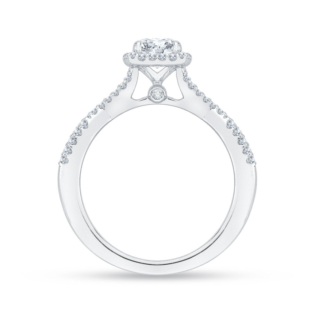 Diamond Halo Crossover Engagement Rings