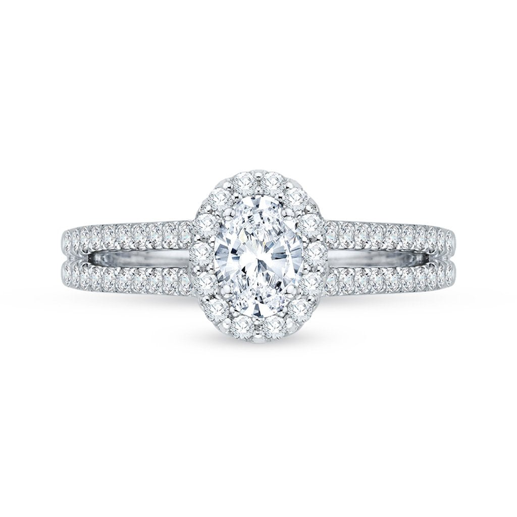 Diamond Oval Halo Engagement Ring